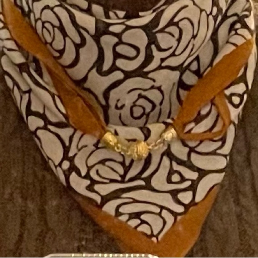 #112. Floral Scarf with Earrings